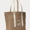 Madison Tan naisten Ralph Lauren Canvas Medium Polo Bear Kangaskassit Madison Tan naisten Ralph Lauren Canvas Medium Polo Bear Kangaskassit
