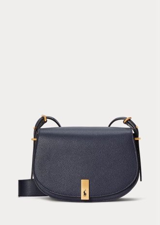 Midnight Navy naisten Ralph Lauren Polo ID nahkaiset satulalaukut
