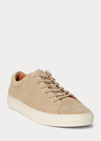 Miesten beigenväriset Ralph Lauren Jermain Suede -lenkkarit Miesten beigenväriset Ralph Lauren Jermain Suede -lenkkarit