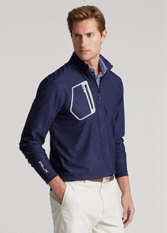 Miesten laivasto Ralph Lauren GolfClassic Fit Camo Jacquard -pusero