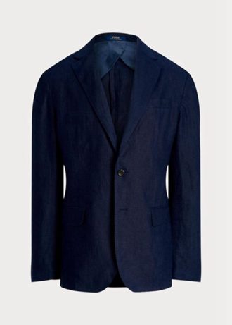 Miesten laivaston Ralph Lauren Polo pehmeät pellavapuvut Miesten laivaston Ralph Lauren Polo pehmeät pellavapuvut