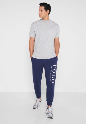 Miesten laivastonruskeat Ralph Lauren -logolla varustetut lenkkeilyhousut Miesten laivastonruskeat Ralph Lauren -logolla varustetut lenkkeilyhousut