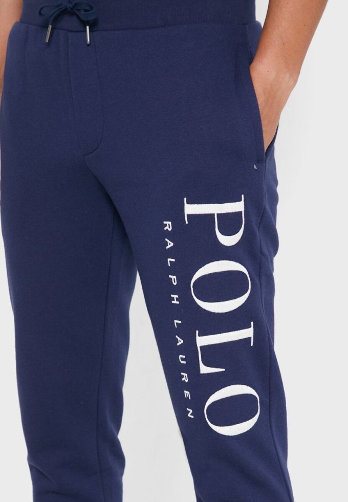 Miesten laivastonruskeat Ralph Lauren -logolla varustetut lenkkeilyhousut Miesten laivastonruskeat Ralph Lauren -logolla varustetut lenkkeilyhousut