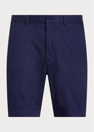 Miesten laivastonruskeat Ralph Laurenin räätälöidyt joustavat Twill-shortsit