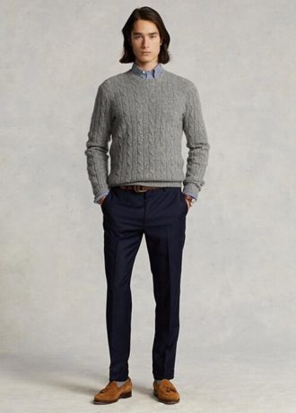 Miesten laivastonväriset Ralph Lauren Slim Fit -villahousut Miesten laivastonväriset Ralph Lauren Slim Fit -villahousut