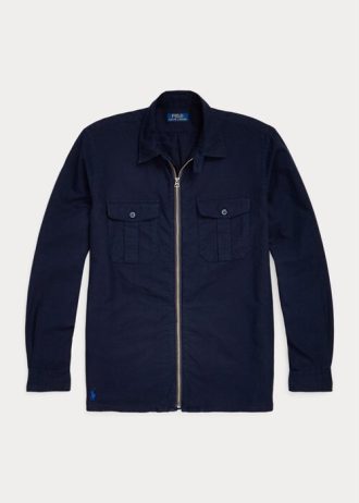 Miesten laivastonväriset Ralph Lauren -vaatevärjätut Oxford Overshirt -takit Miesten laivastonväriset Ralph Lauren -vaatevärjätut Oxford Overshirt -takit