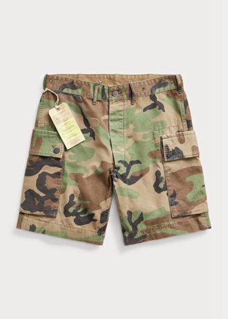 Miesten oliivi Ralph Lauren Camo Ripstop Cargo -shortsit