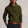 Miesten oliivi Ralph Lauren -kaksoisneulottu huppari