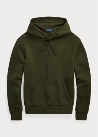 Miesten oliivi Ralph Lauren -kaksoisneulottu huppari