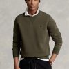 Miesten oliivi Ralph Lauren Marled -kaksoisneulepusero Miesten oliivi Ralph Lauren Marled -kaksoisneulepusero