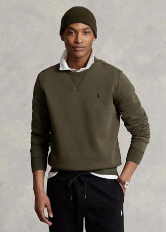Miesten oliivi Ralph Lauren Marled -kaksoisneulepusero