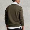Miesten oliivi Ralph Lauren Marled -kaksoisneulepusero Miesten oliivi Ralph Lauren Marled -kaksoisneulepusero