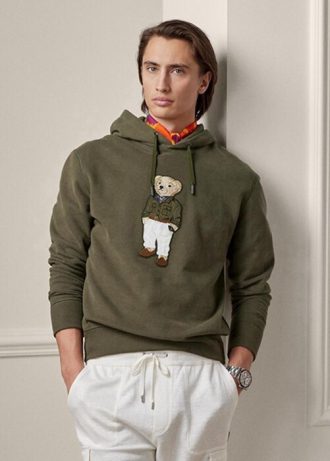 Miesten oliivi Ralph Lauren Polo Bear Fleece -huppari