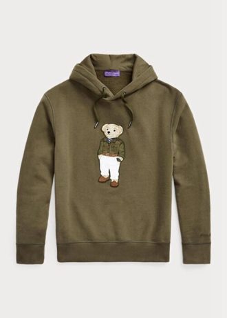Miesten oliivi Ralph Lauren Polo Bear Fleece -huppari