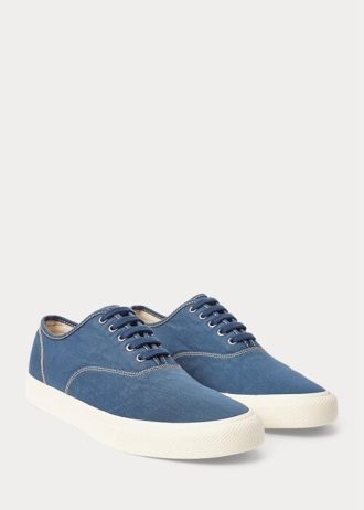 Miesten Royal Blue Ralph Lauren Canvas -lenkkarit Miesten Royal Blue Ralph Lauren Canvas -lenkkarit