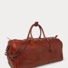 Miesten suklaahousut Ralph Lauren Heritage -nahkaiset duffle-laukut
