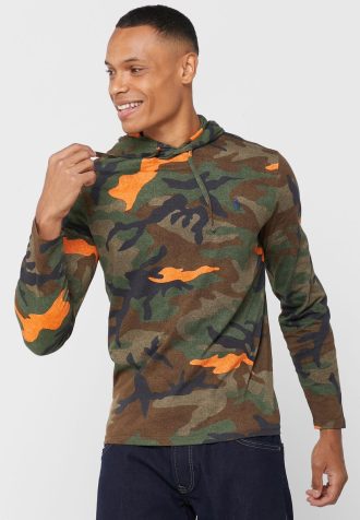 Monivärinen miesten Ralph Lauren Camo -huppari