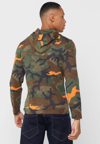 Monivärinen miesten Ralph Lauren Camo -huppari