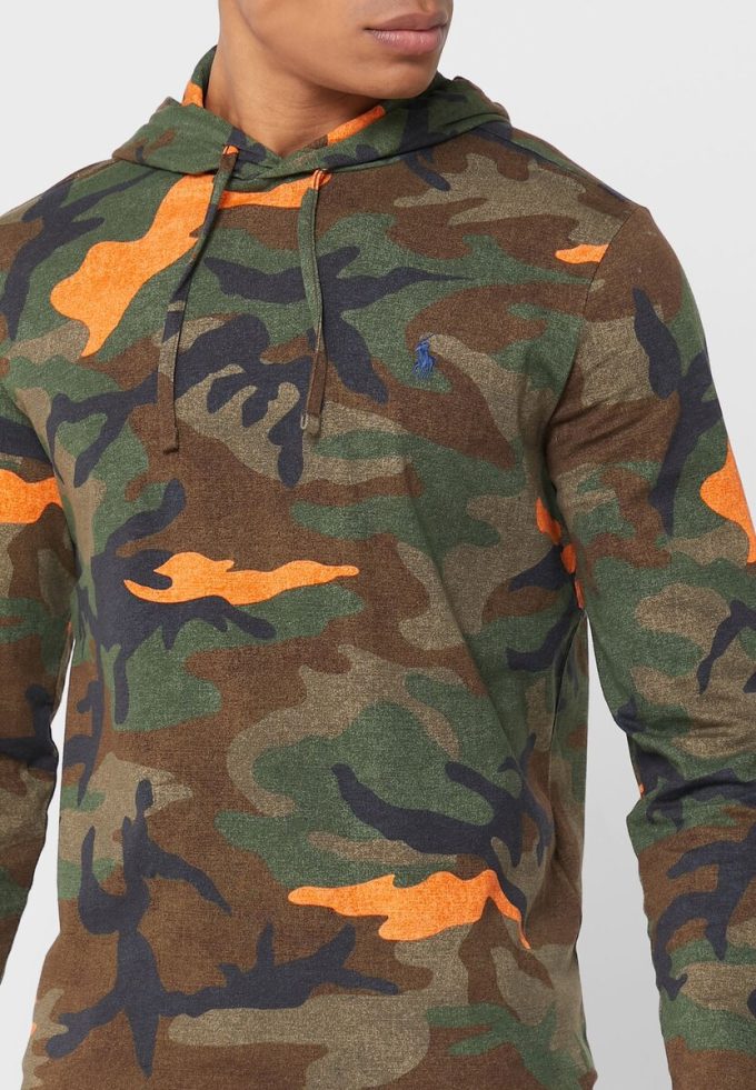 Monivärinen miesten Ralph Lauren Camo -huppari Monivärinen miesten Ralph Lauren Camo -huppari