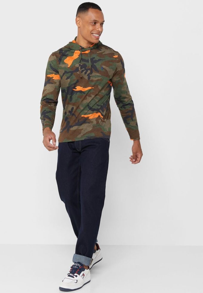 Monivärinen miesten Ralph Lauren Camo -huppari Monivärinen miesten Ralph Lauren Camo -huppari