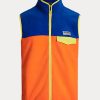 Monivärinen miesten Ralph Lauren -värinen harjattu fleece-liivi