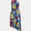 Monivärinen naisten Ralph Lauren kukkainen Georgette yhden olkapäämekko Monivärinen naisten Ralph Lauren kukkainen Georgette yhden olkapäämekko
