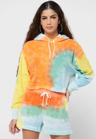 Monivärinen naisten Ralph Lauren Pullover -neulottu huppari Monivärinen naisten Ralph Lauren Pullover -neulottu huppari