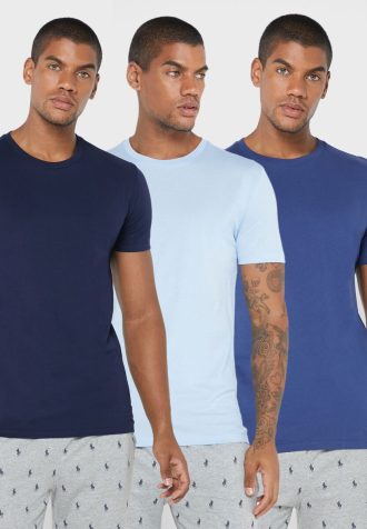 Moniväriset miesten Ralph Lauren 3 Pack Assorted Crew Neck T-paidat