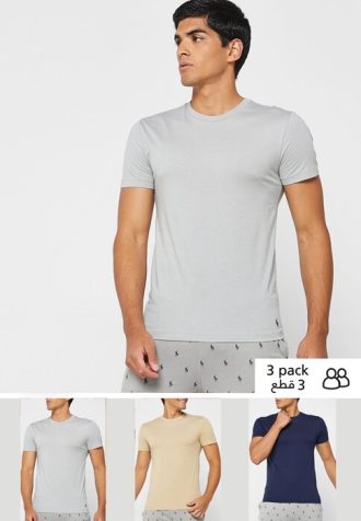 Moniväriset miesten Ralph Lauren 3 Pack Assorted Crew Neck T-paidat