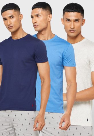 Moniväriset miesten Ralph Lauren 3 Pack Assorted Crew Neck T-paidat
