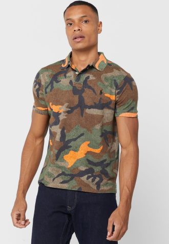 Moniväriset miesten Ralph Lauren Camo poolopaidat Moniväriset miesten Ralph Lauren Camo poolopaidat