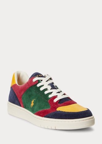 Moniväriset miesten Ralph Lauren Courtin vakosamettilenkkarit Moniväriset miesten Ralph Lauren Courtin vakosamettilenkkarit