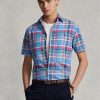 Moniväriset miesten Ralph Lauren mukautetut ruudulliset Oxford-paidat Moniväriset miesten Ralph Lauren mukautetut ruudulliset Oxford-paidat