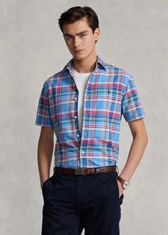 Moniväriset miesten Ralph Lauren mukautetut ruudulliset Oxford-paidat