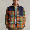 Moniväriset miesten Ralph Lauren Plaid Flanelli Hybrid Overshirt paidat Moniväriset miesten Ralph Lauren Plaid Flanelli Hybrid Overshirt paidat