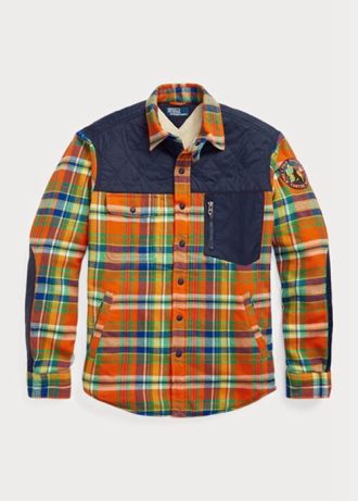 Moniväriset miesten Ralph Lauren Plaid Flanelli Hybrid Overshirt paidat