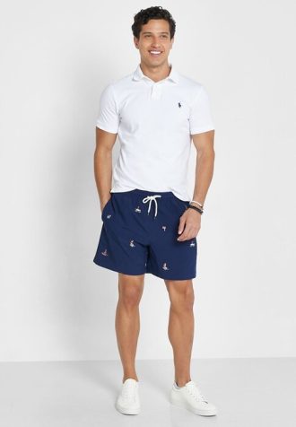 Moniväriset miesten Ralph Lauren -printoidut shortsit