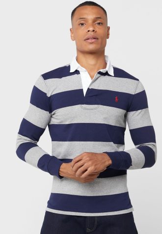 Moniväriset miesten Ralph Lauren Striped poolopaidat Moniväriset miesten Ralph Lauren Striped poolopaidat