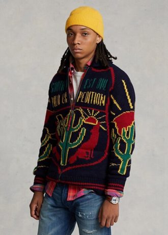 Moniväriset miesten Ralph Lauren Wool Graphic -kokoiset neulepuserot Moniväriset miesten Ralph Lauren Wool Graphic -kokoiset neulepuserot