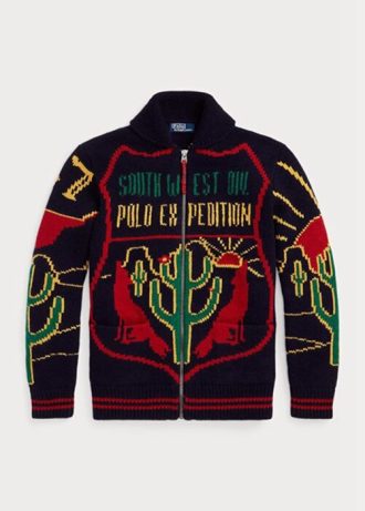 Moniväriset miesten Ralph Lauren Wool Graphic -kokoiset neulepuserot Moniväriset miesten Ralph Lauren Wool Graphic -kokoiset neulepuserot