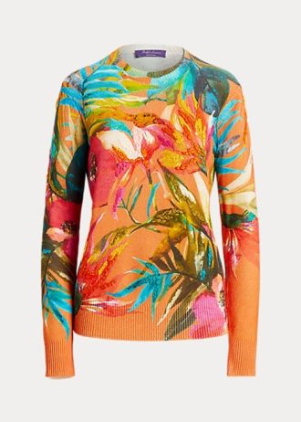 Moniväriset naisten Ralph Lauren Graphic Crewneck -neulepuserot Moniväriset naisten Ralph Lauren Graphic Crewneck -neulepuserot