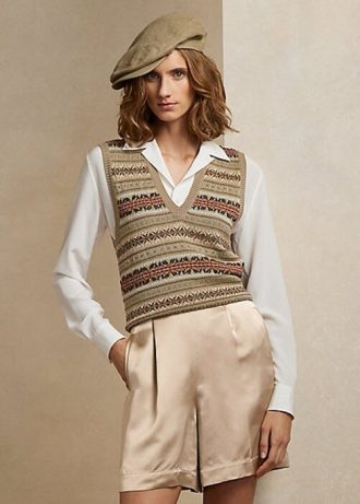 Moniväriset naisten Ralph Lauren koristellut Fair Isle -neulepuserot