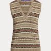 Moniväriset naisten Ralph Lauren koristellut Fair Isle -neulepuserot Moniväriset naisten Ralph Lauren koristellut Fair Isle -neulepuserot