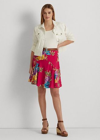 Moniväriset naisten Ralph Lauren -kukkaiset Georgette-hameet Moniväriset naisten Ralph Lauren -kukkaiset Georgette-hameet