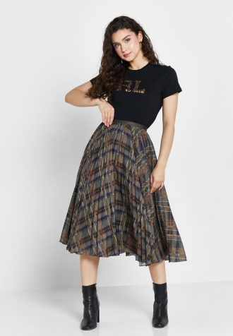 Moniväriset naisten Ralph Lauren laskostetut korkeavyötäröiset hameet Moniväriset naisten Ralph Lauren laskostetut korkeavyötäröiset hameet