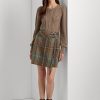 Moniväriset naisten Ralph Lauren Plaid -hapsuiset Tweed-hameet Moniväriset naisten Ralph Lauren Plaid -hapsuiset Tweed-hameet