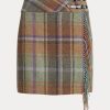Moniväriset naisten Ralph Lauren Plaid -hapsuiset Tweed-hameet Moniväriset naisten Ralph Lauren Plaid -hapsuiset Tweed-hameet