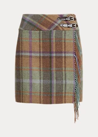 Moniväriset naisten Ralph Lauren Plaid -hapsuiset Tweed-hameet