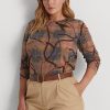 Moniväriset naisten Ralph Lauren Plaid -housut pitkähihaiset puserot Moniväriset naisten Ralph Lauren Plaid -housut pitkähihaiset puserot