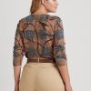 Moniväriset naisten Ralph Lauren Plaid -housut pitkähihaiset puserot Moniväriset naisten Ralph Lauren Plaid -housut pitkähihaiset puserot